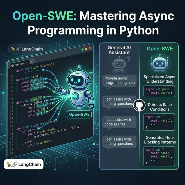 Open-SWE — open-source async programming agent from LangChain AI, specialized for concurrent and non-blocking code