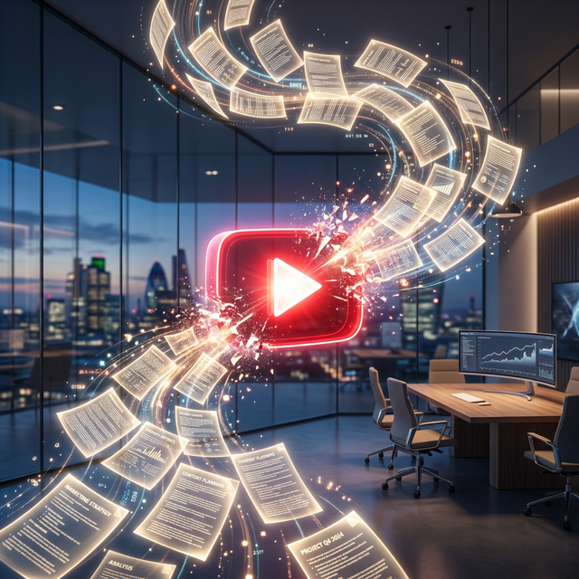 A YouTube play button and content creation setup.